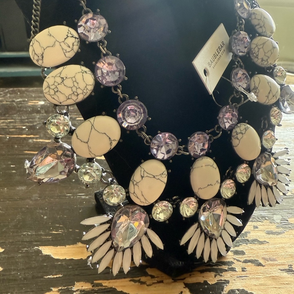BaubleBar Purple & White Statement Necklace